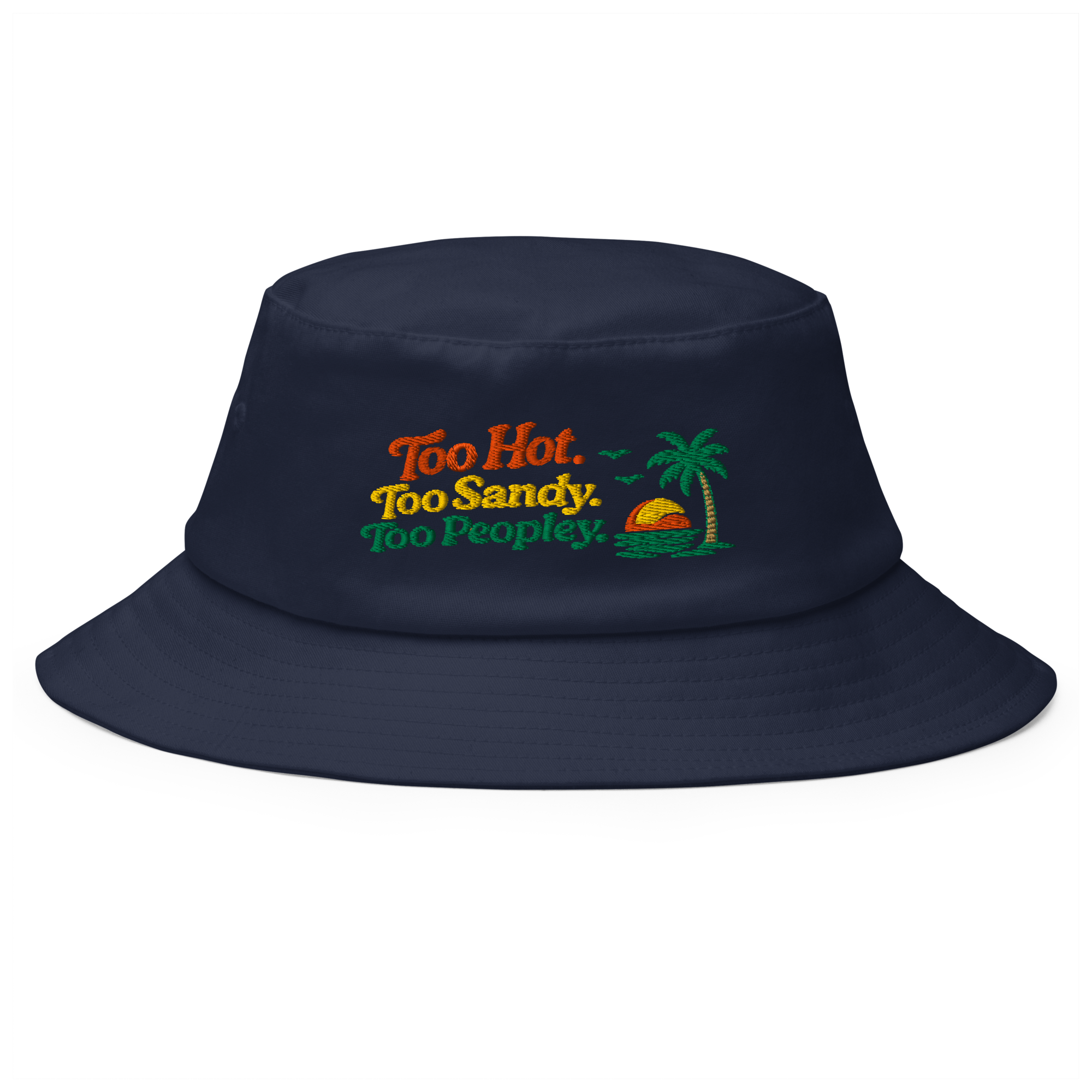Bucket hat, too peoply